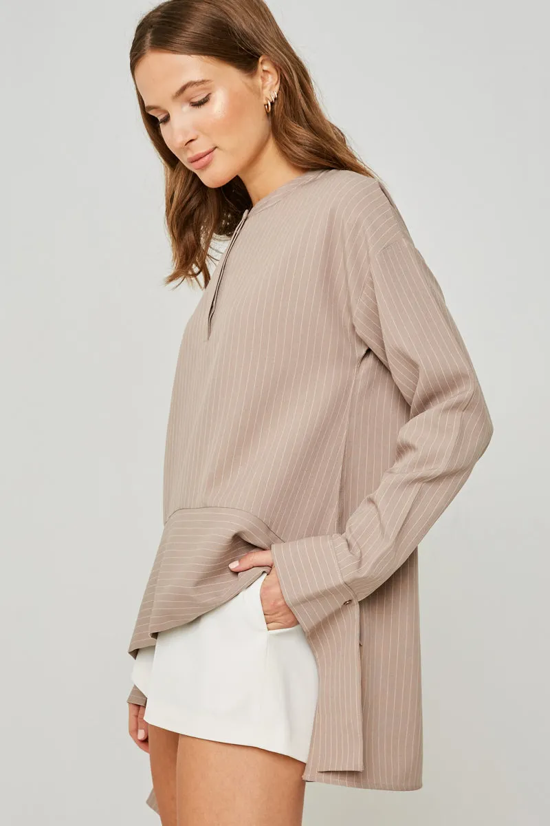 Womens Pinstripe High-Low Tunic Top sold by Hayden product image thumbnail 3