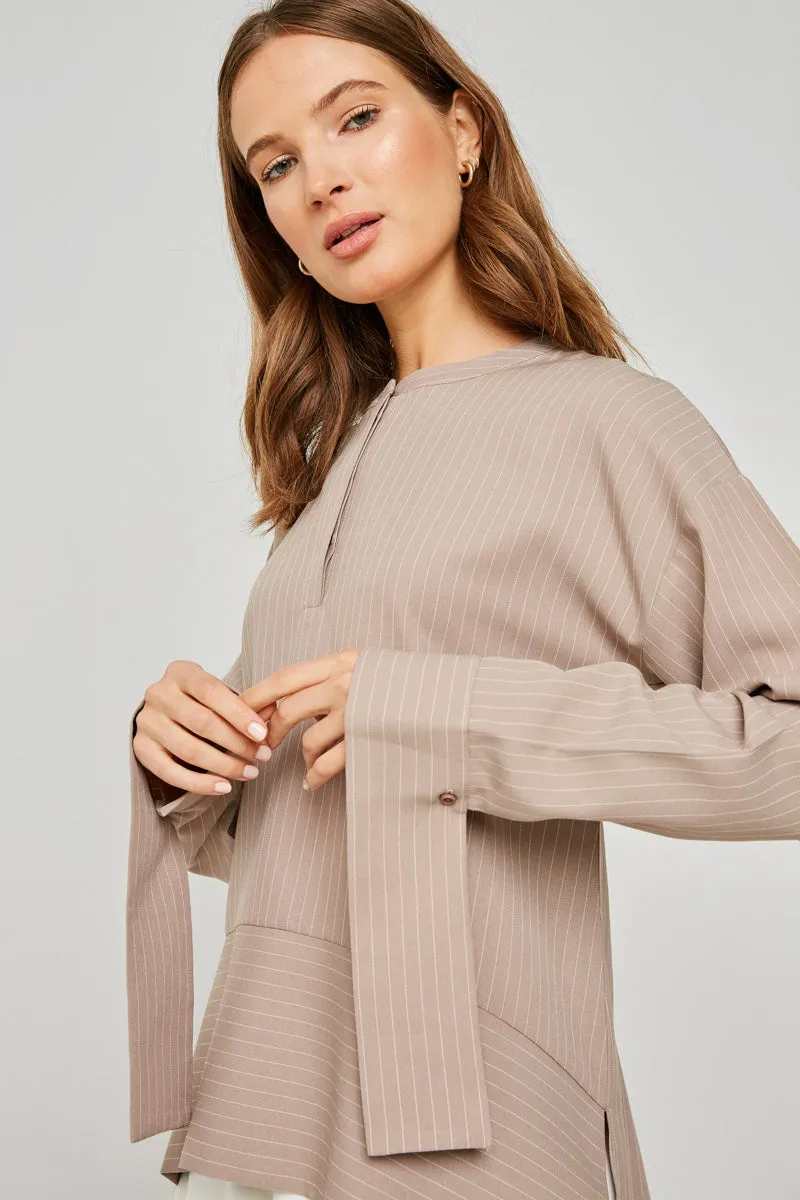 Womens Pinstripe High-Low Tunic Top sold by Hayden product image thumbnail 4