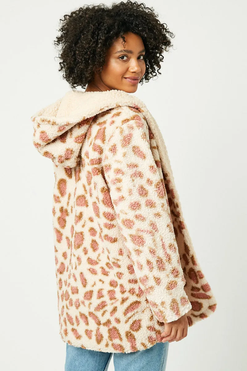 Womens Leopard Sherpa Jacket sold by Hayden product image thumbnail 3