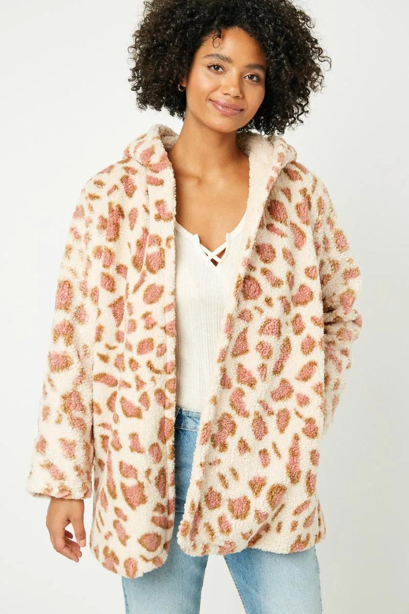 Womens Leopard Sherpa Jacket sold by Hayden