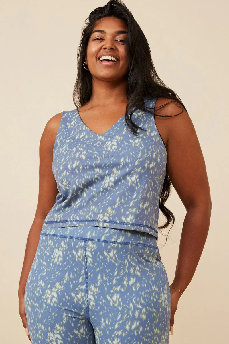 Womens Brushstroke Print Cropped Athletic Tank sold by Hayden product image thumbnail 2