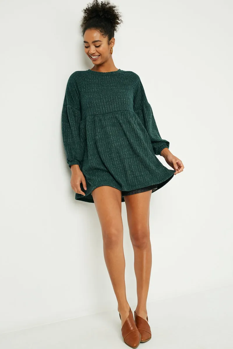 Womens Ribbed Raglan Long Sleeve Mini Dress sold by Hayden product image thumbnail 4