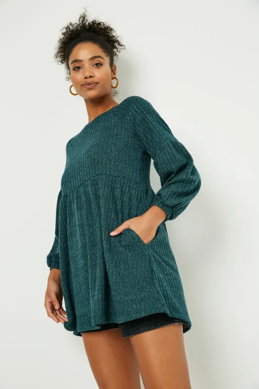 Womens Ribbed Raglan Long Sleeve Mini Dress made by Hayden