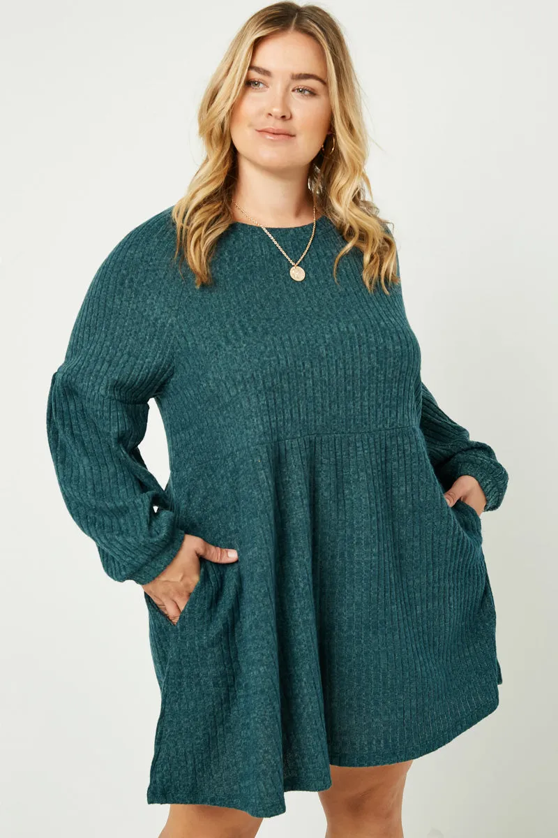 Womens Ribbed Raglan Long Sleeve Mini Dress sold by Hayden product image thumbnail 5