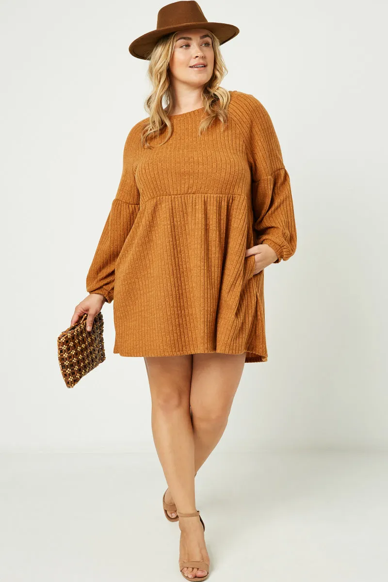 Womens Ribbed Raglan Long Sleeve Mini Dress sold by Hayden product image thumbnail 2