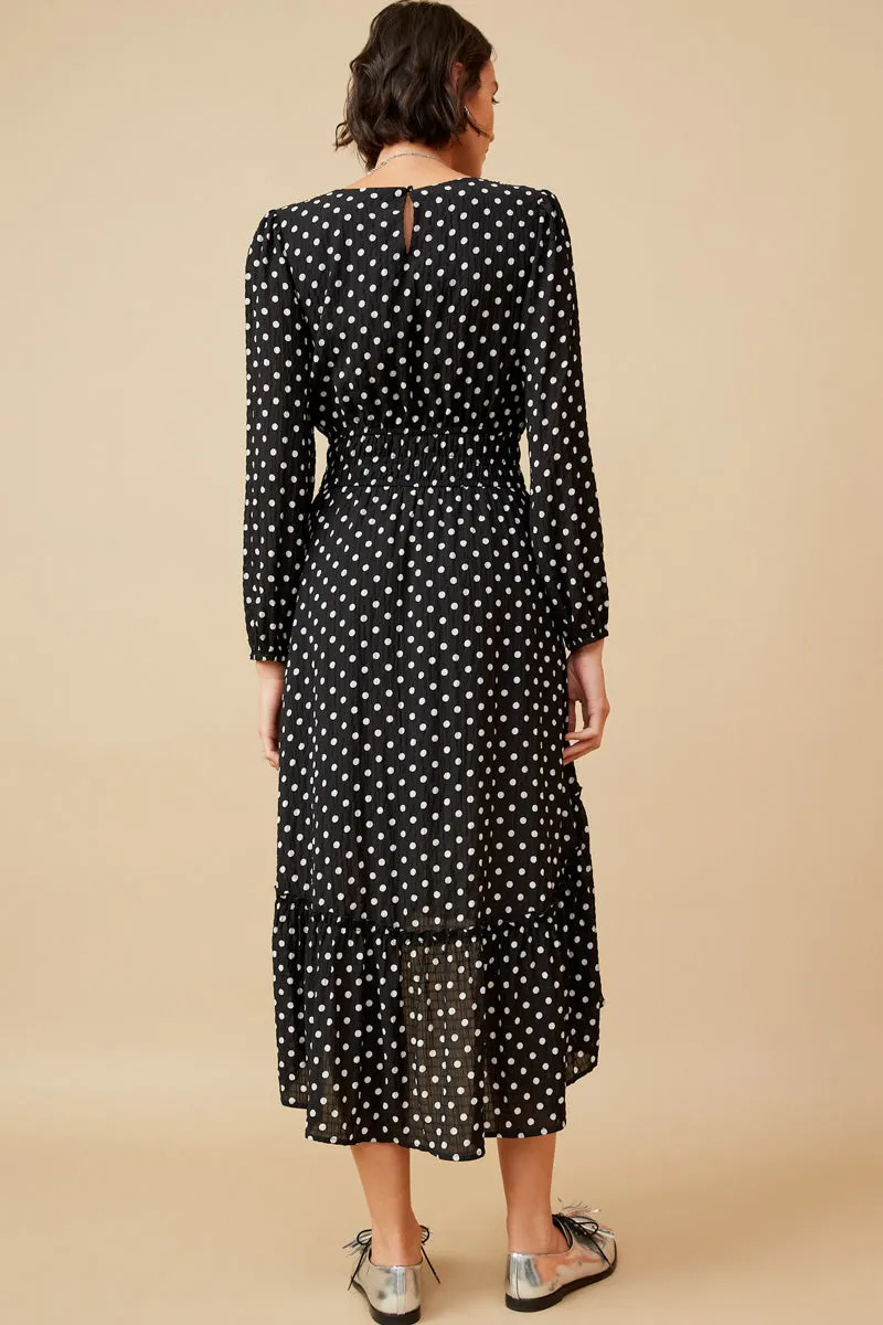 Womens Textured Polka dot Ruffled High Low Dress sold by Hayden product image thumbnail 5