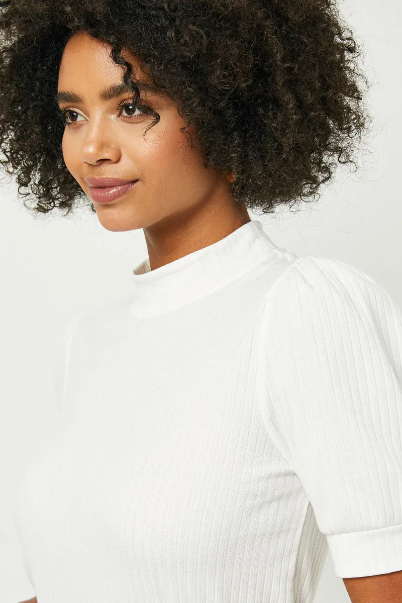 Womens Textured Banded Neck Short Sleeve Top sold by Hayden product image thumbnail 3