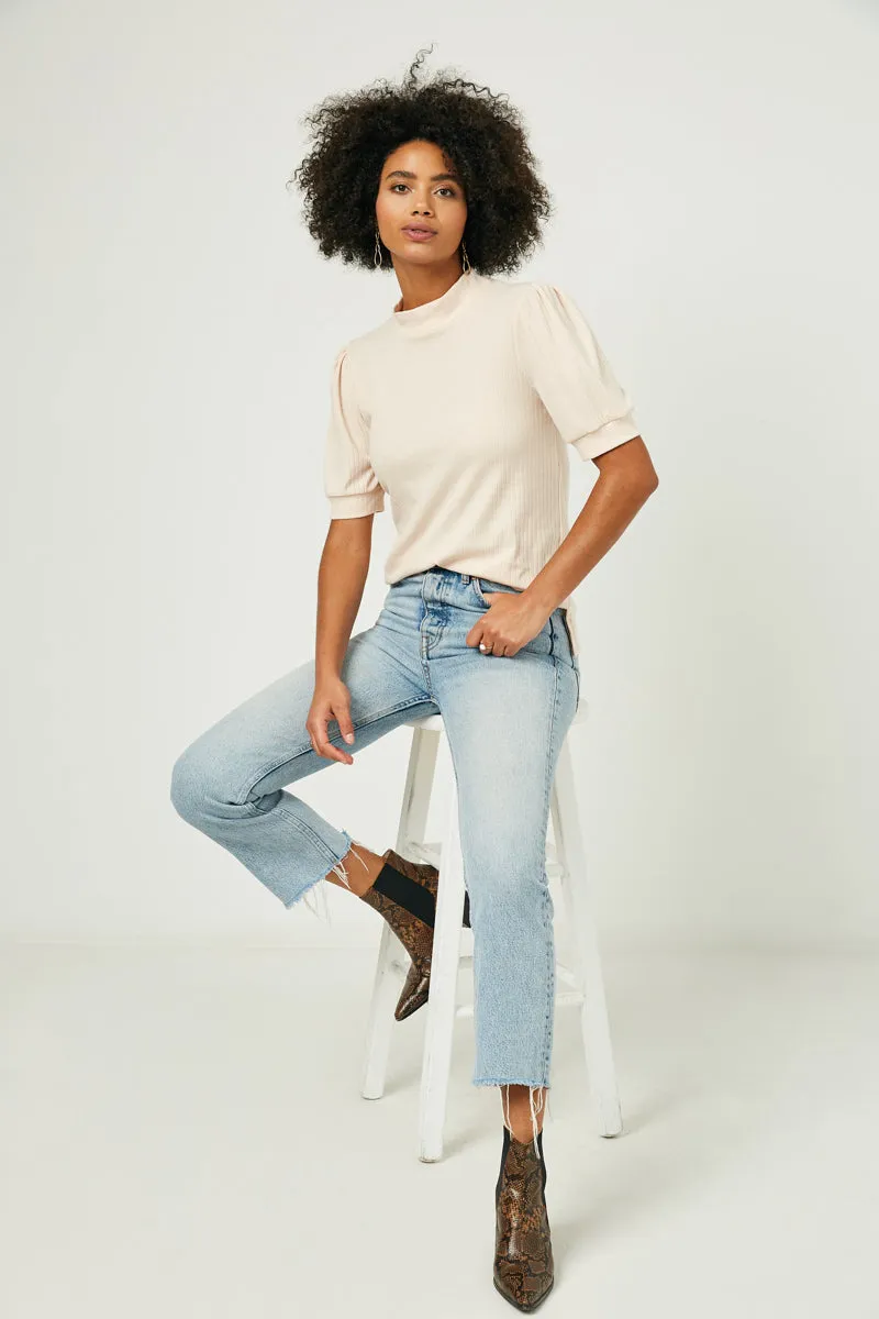 Womens Textured Banded Neck Short Sleeve Top sold by Hayden product image thumbnail 5