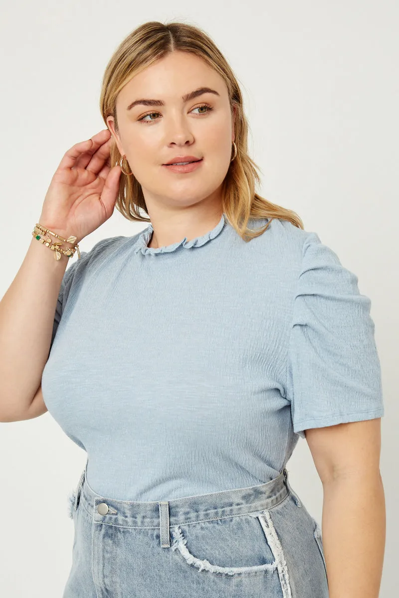 Womens Ruffle High Neck Puff Sleeve Top sold by Hayden product image thumbnail 2