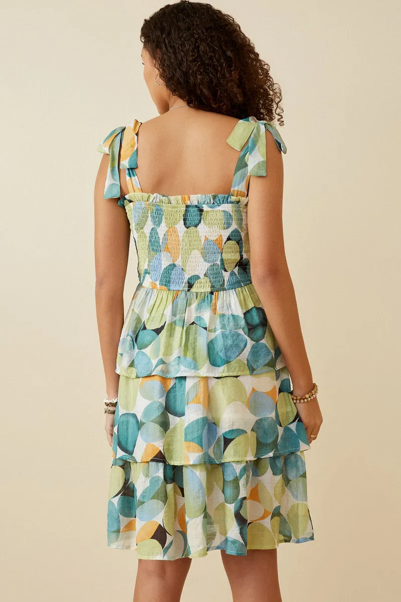 Womens Textured Geo Print Tie Shoulder Smocked Dress sold by Hayden product image thumbnail 5