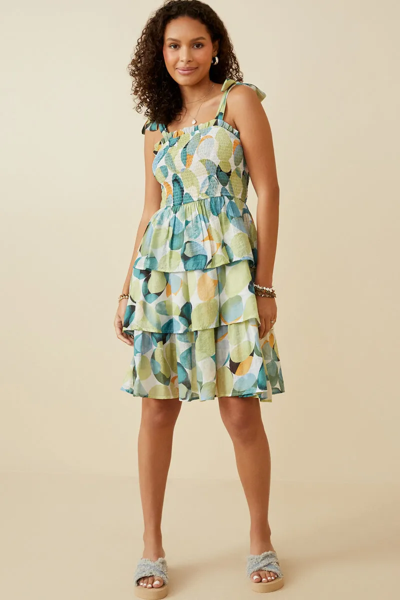 Womens Textured Geo Print Tie Shoulder Smocked Dress sold by Hayden product image thumbnail 3