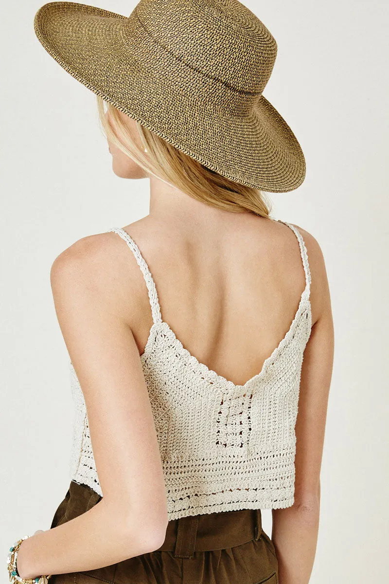 Womens Cropped Crochet Tank sold by Hayden product image thumbnail 2
