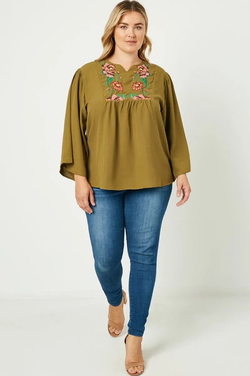 Womens Pixel Embroidered Yoke Long Sleeve Top sold by Hayden product image thumbnail 2