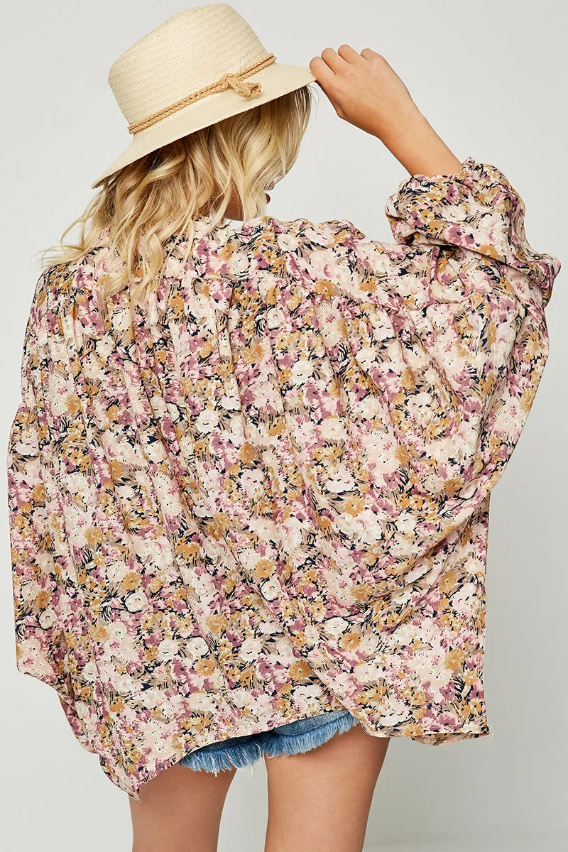 Womens Floral Ruched Cardigan sold by Hayden product image thumbnail 3