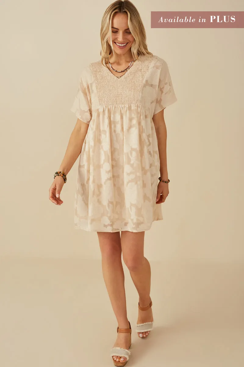 Womens Panel Smocked Floral Burnout Dress sold by Hayden product image thumbnail 2