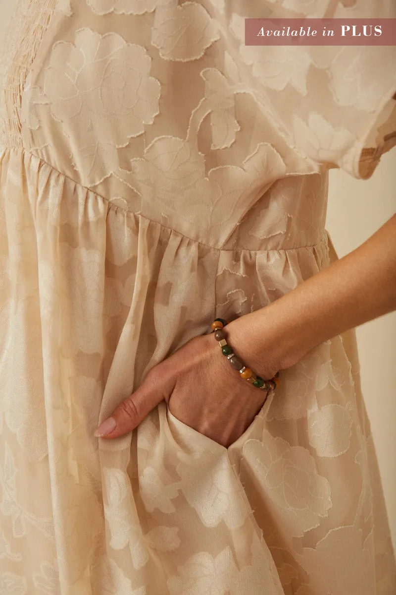 Womens Panel Smocked Floral Burnout Dress sold by Hayden product image thumbnail 3