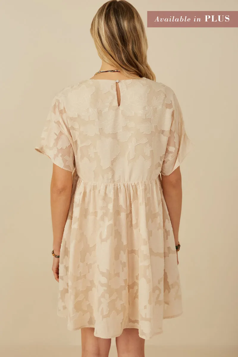 Womens Panel Smocked Floral Burnout Dress sold by Hayden product image thumbnail 4