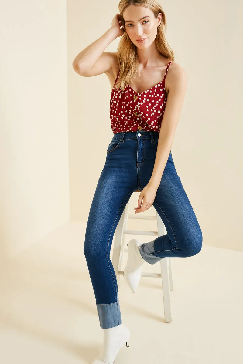 Womens Button-Down Polka Dot Tank sold by Hayden product image thumbnail 4