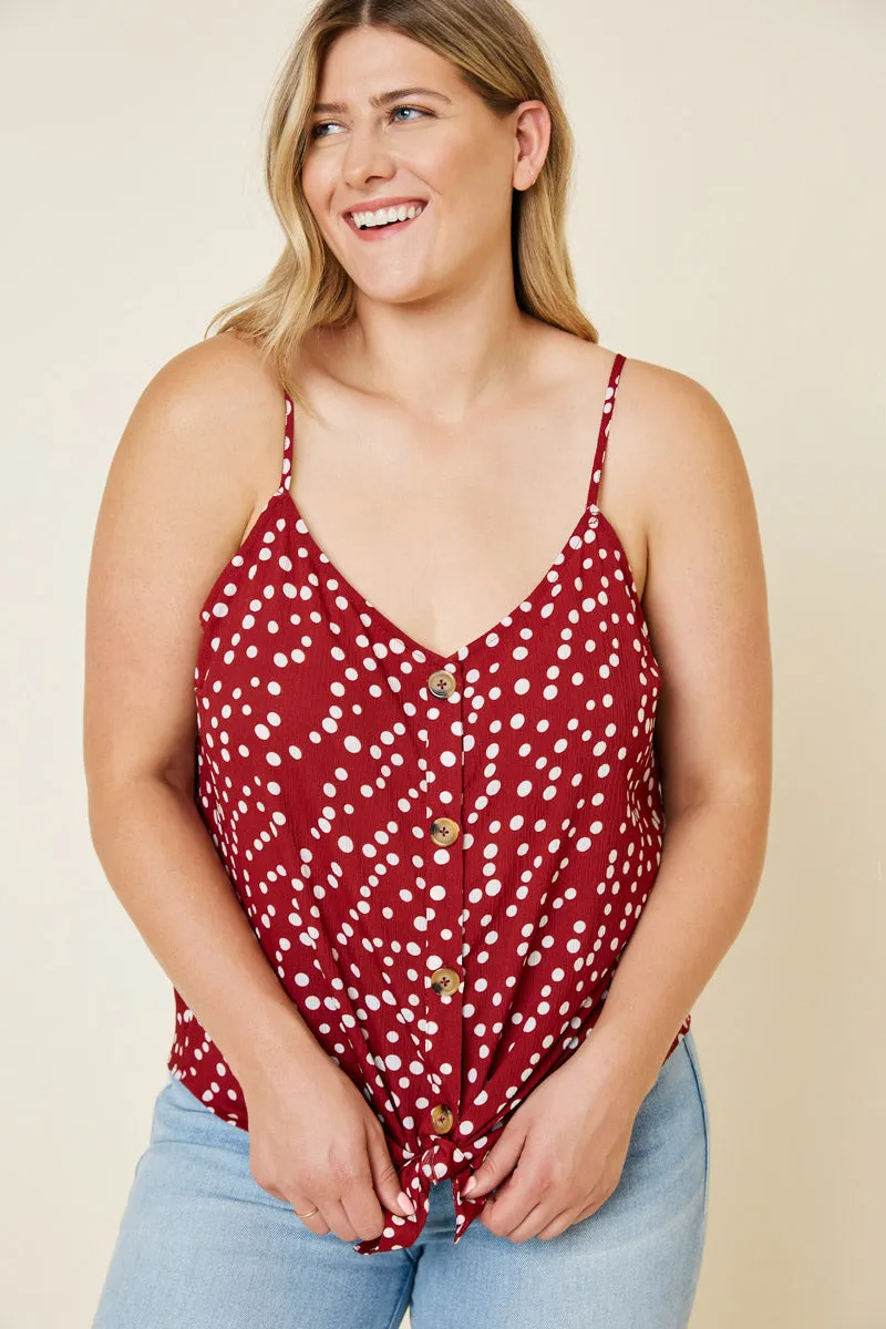 Womens Button-Down Polka Dot Tank sold by Hayden product image thumbnail 2