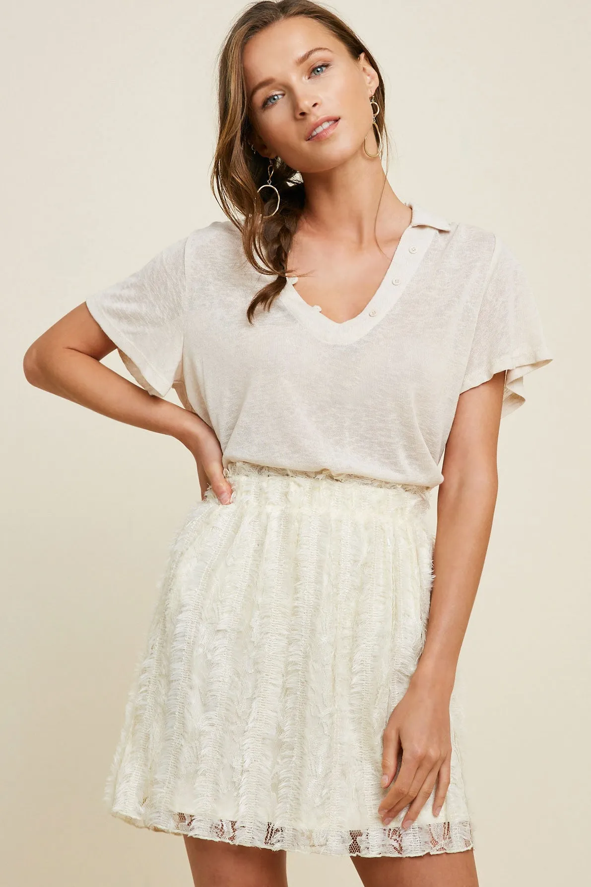 Womens Textured Lace Mini Skirt sold by Hayden product image thumbnail 3