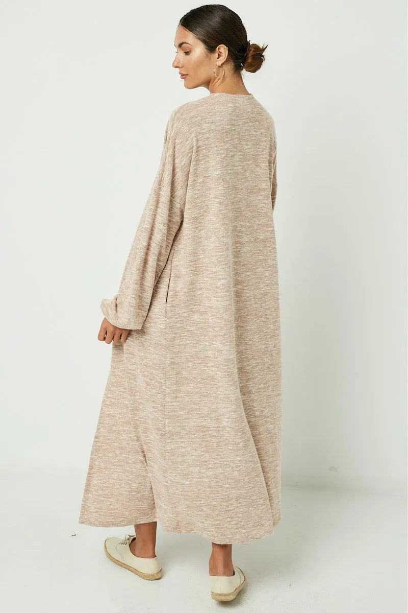 Womens Long Sleeve Side Pocket Marled Knit Duster sold by Hayden product image thumbnail 4