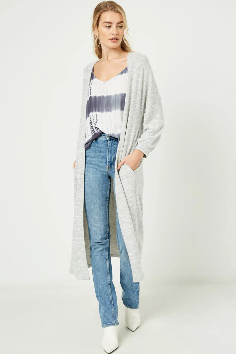 Womens Long Sleeve Side Pocket Marled Knit Duster sold by Hayden product image thumbnail 5