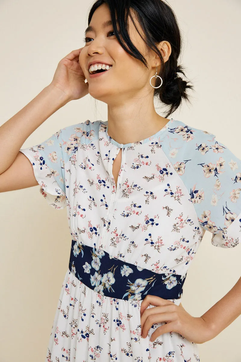 Womens Tiered Mixed Floral Midi Dress sold by Hayden product image thumbnail 2