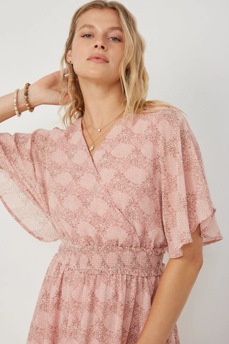 Womens Botanical Patterned Print Flutter Sleeve Surplice Maxi Dress sold by Hayden product image thumbnail 3