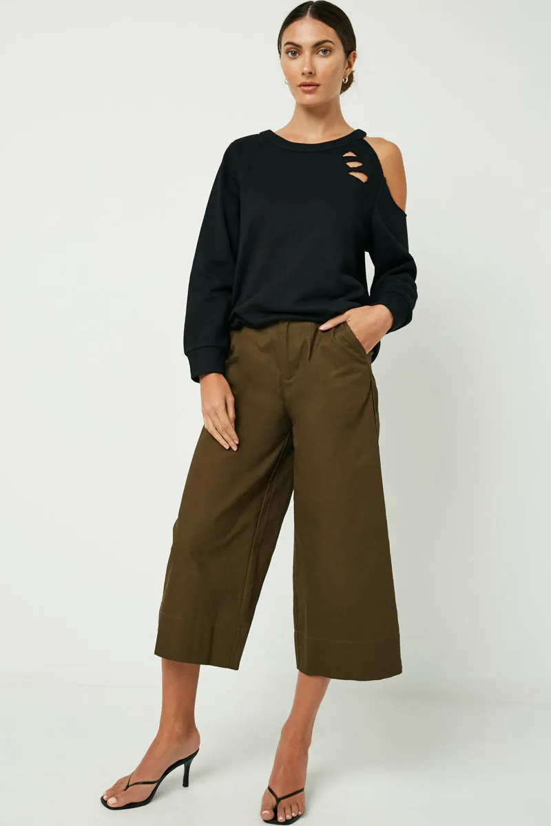 Womens Distressed French Terry Knit Top sold by Hayden product image thumbnail 5