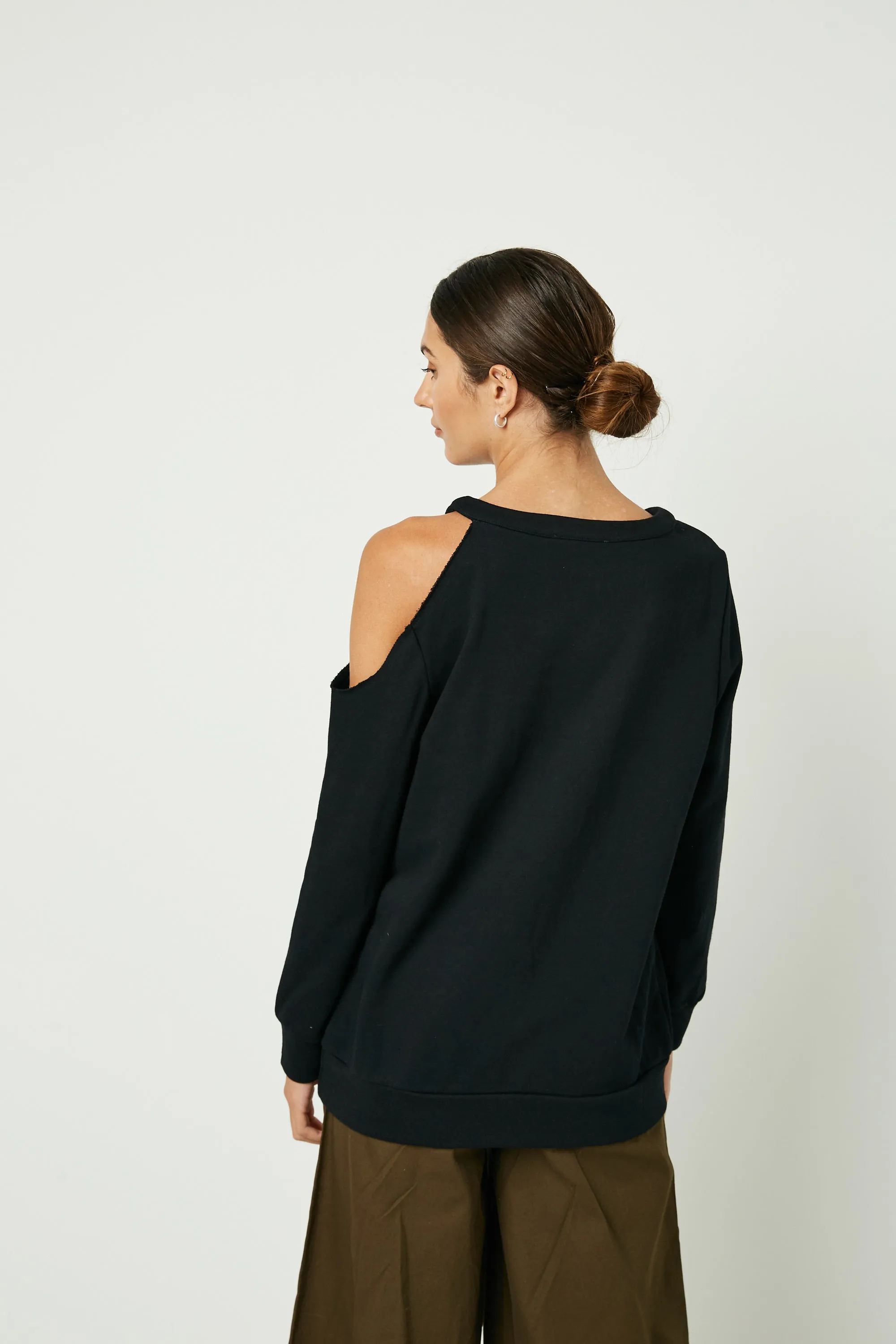 Womens Distressed French Terry Knit Top sold by Hayden product image thumbnail 4