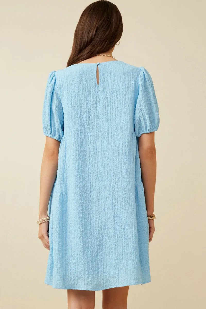 Womens Textured Side Panel Detail Puff Sleeve Dress sold by Hayden product image thumbnail 4