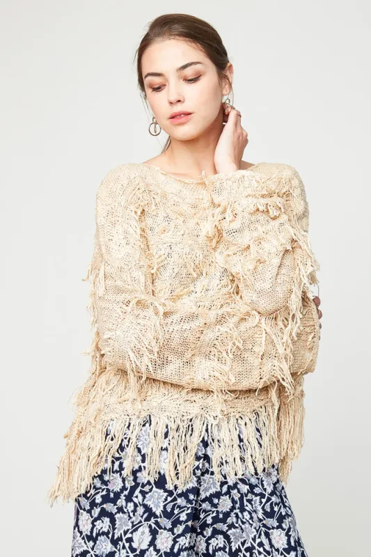 Womens Fringe Tiered Sweater made by Hayden