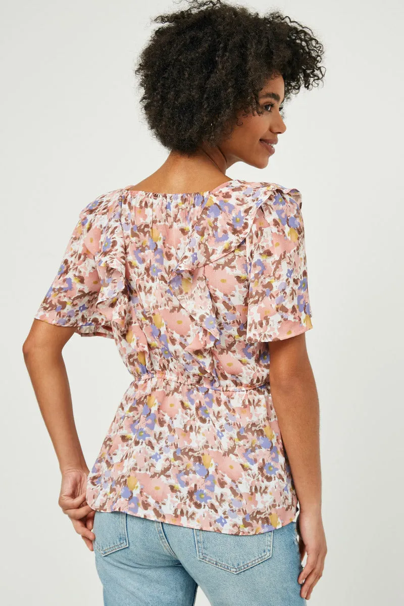 Womens Exaggerated Ruffle Peplum Top sold by Hayden product image thumbnail 4