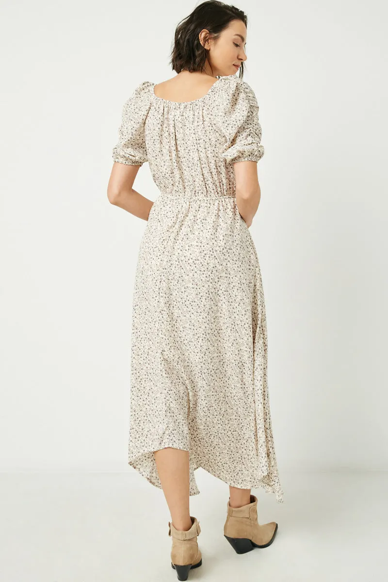 Womens Puff Sleeve Square Neck Hankerchief Hem Dress sold by Hayden product image thumbnail 3