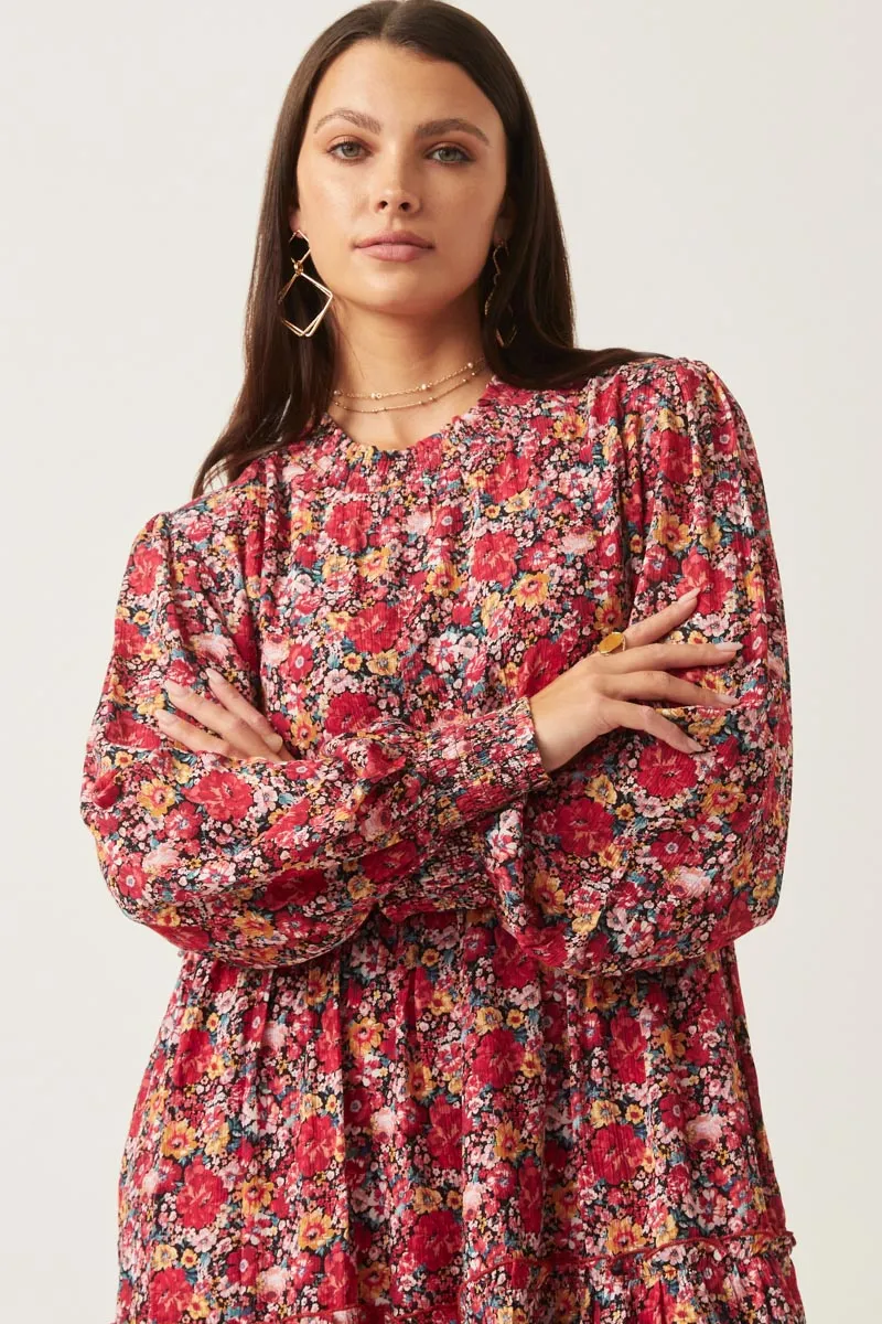 Womens Floral Print Smock Detailed Dress sold by Hayden product image thumbnail 4