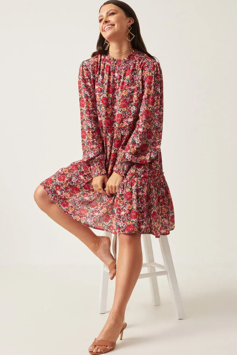 Womens Floral Print Smock Detailed Dress sold by Hayden