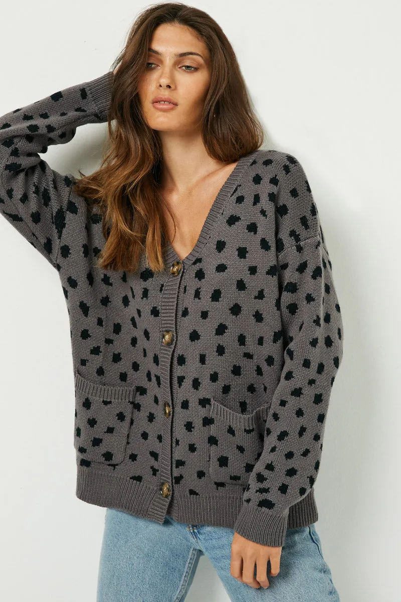Womens Animal Print Buttoned Sweater Cardigan sold by Hayden product image thumbnail 4