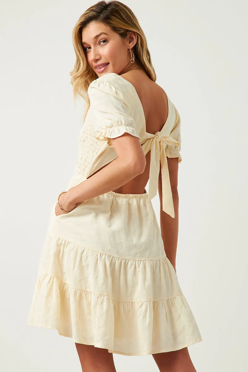 Womens Textured Back Cutout Smocked Square Neck Dress sold by Hayden product image thumbnail 5