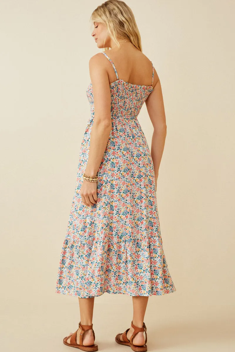 Women Ditsy Floral Smocked Bodice Tank Dress sold by Hayden product image thumbnail 5