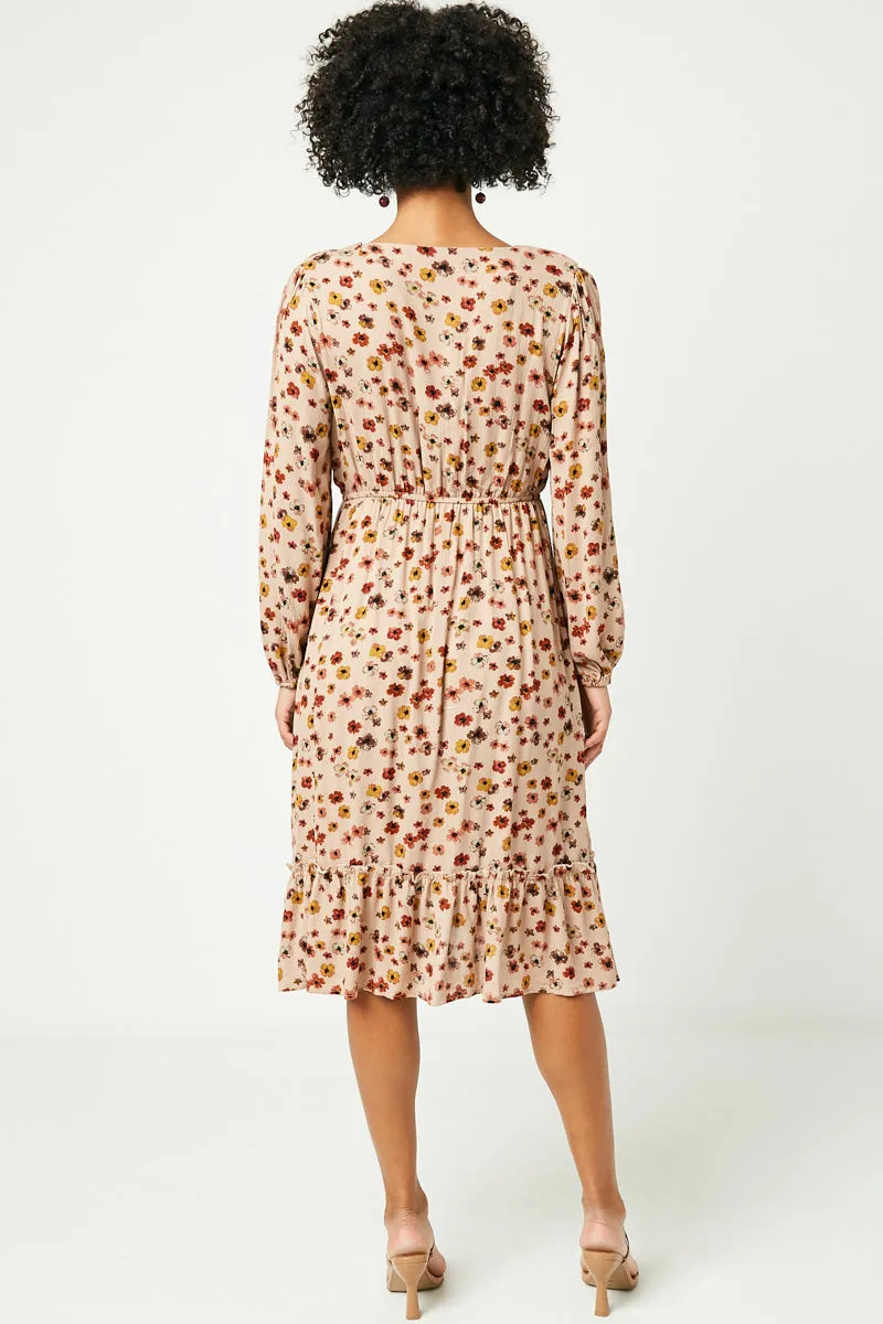 Womens Floral Button Down Long Sleeve Dress sold by Hayden product image thumbnail 5