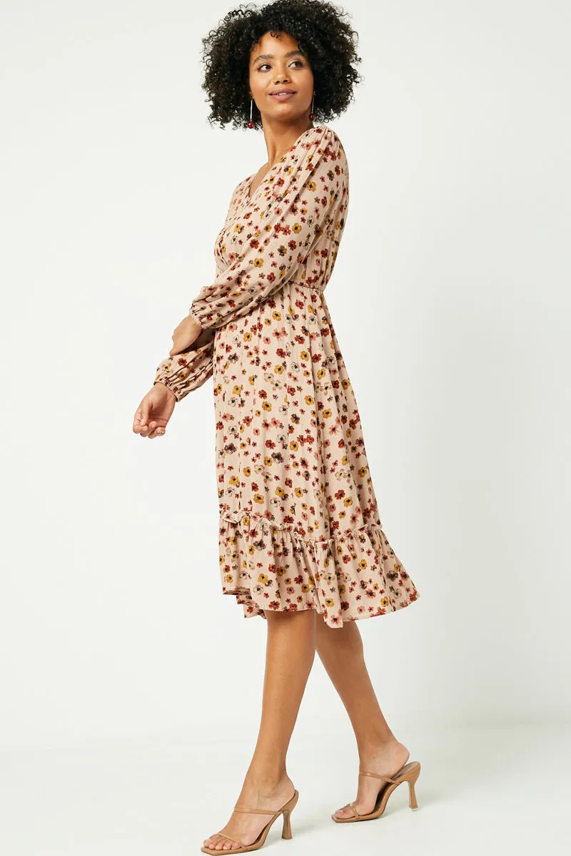 Womens Floral Button Down Long Sleeve Dress sold by Hayden product image thumbnail 3