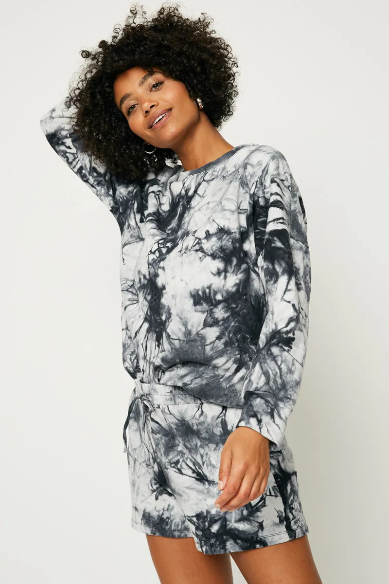 Womens Tie Dye French Terry Knit Sweatshirt sold by Hayden