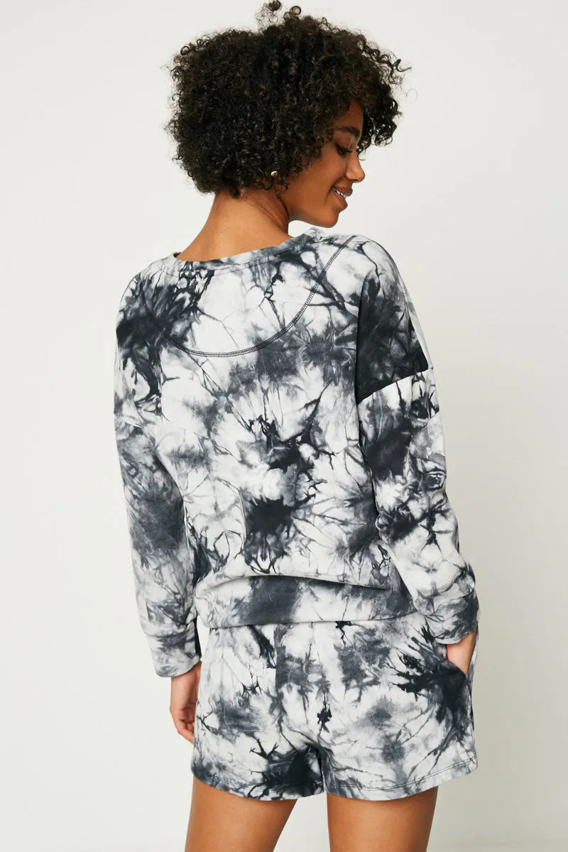 Womens Tie Dye French Terry Knit Sweatshirt sold by Hayden product image thumbnail 3