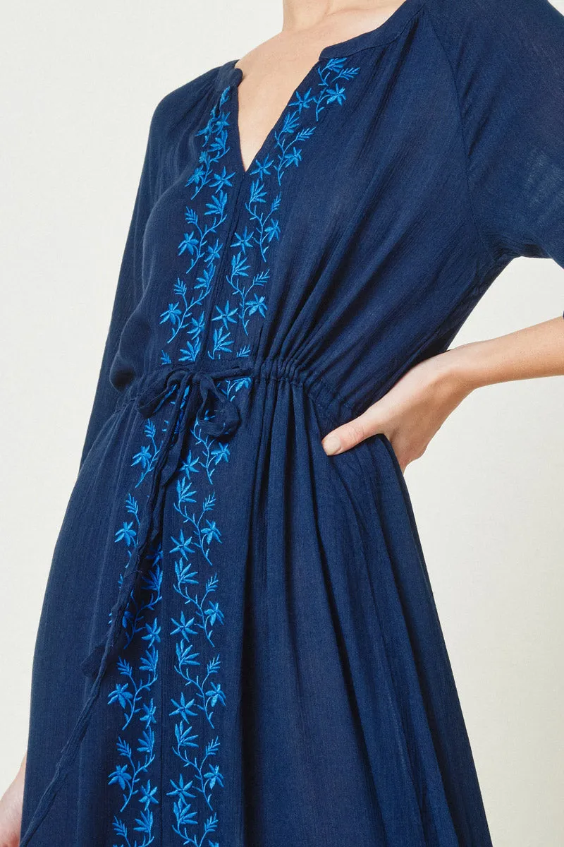 Womens Embroidered Floral Drawstring Maxi Dress sold by Hayden product image thumbnail 4