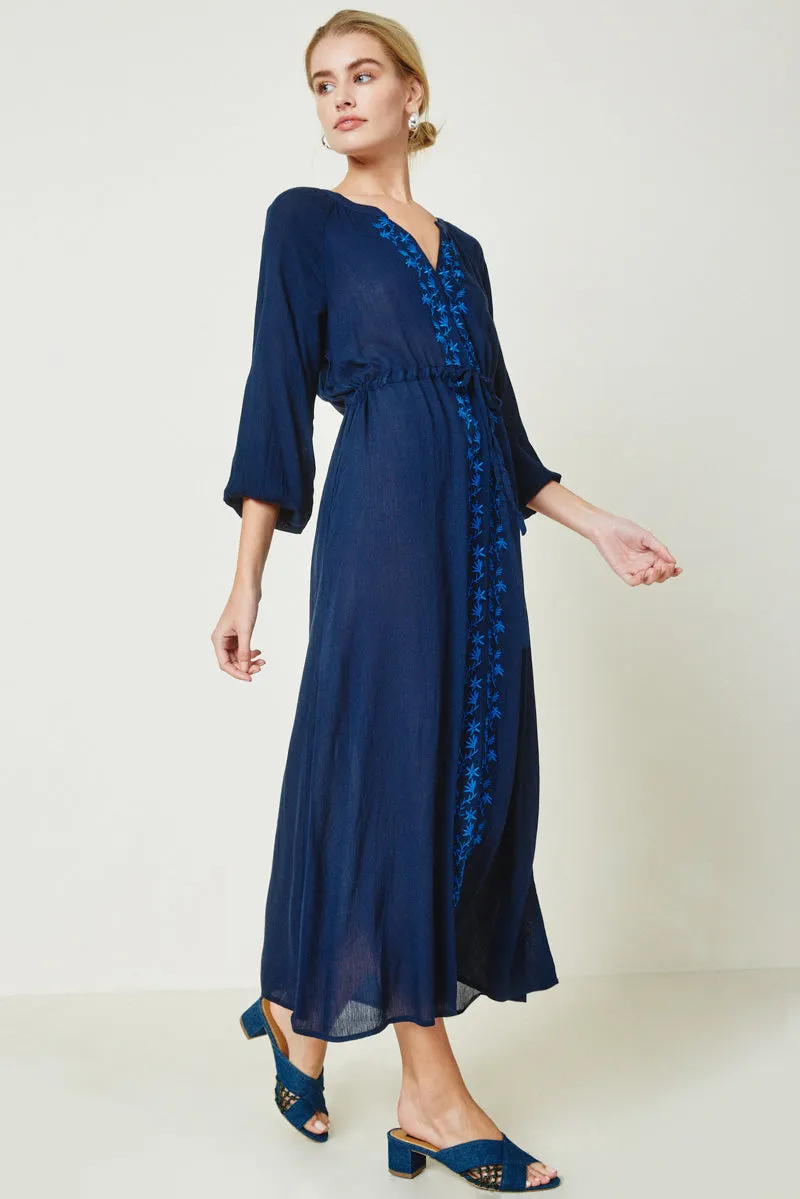 Womens Embroidered Floral Drawstring Maxi Dress sold by Hayden product image thumbnail 3