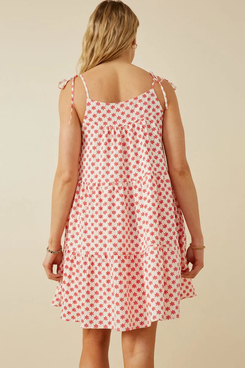 Womens Floral Gauze Textured Tiered Tank Dress sold by Hayden product image thumbnail 4