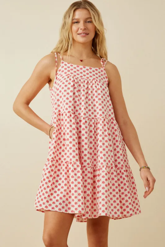 Womens Floral Gauze Textured Tiered Tank Dress sold by Hayden