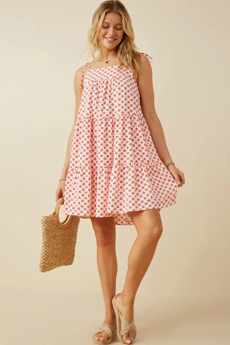 Womens Floral Gauze Textured Tiered Tank Dress sold by Hayden product image thumbnail 2