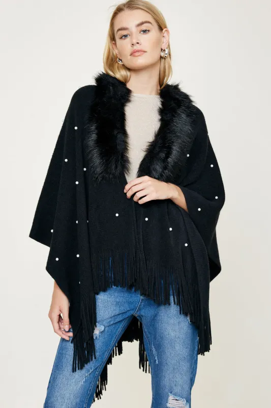 Womens Open Front Chevron Knit Poncho sold by Hayden