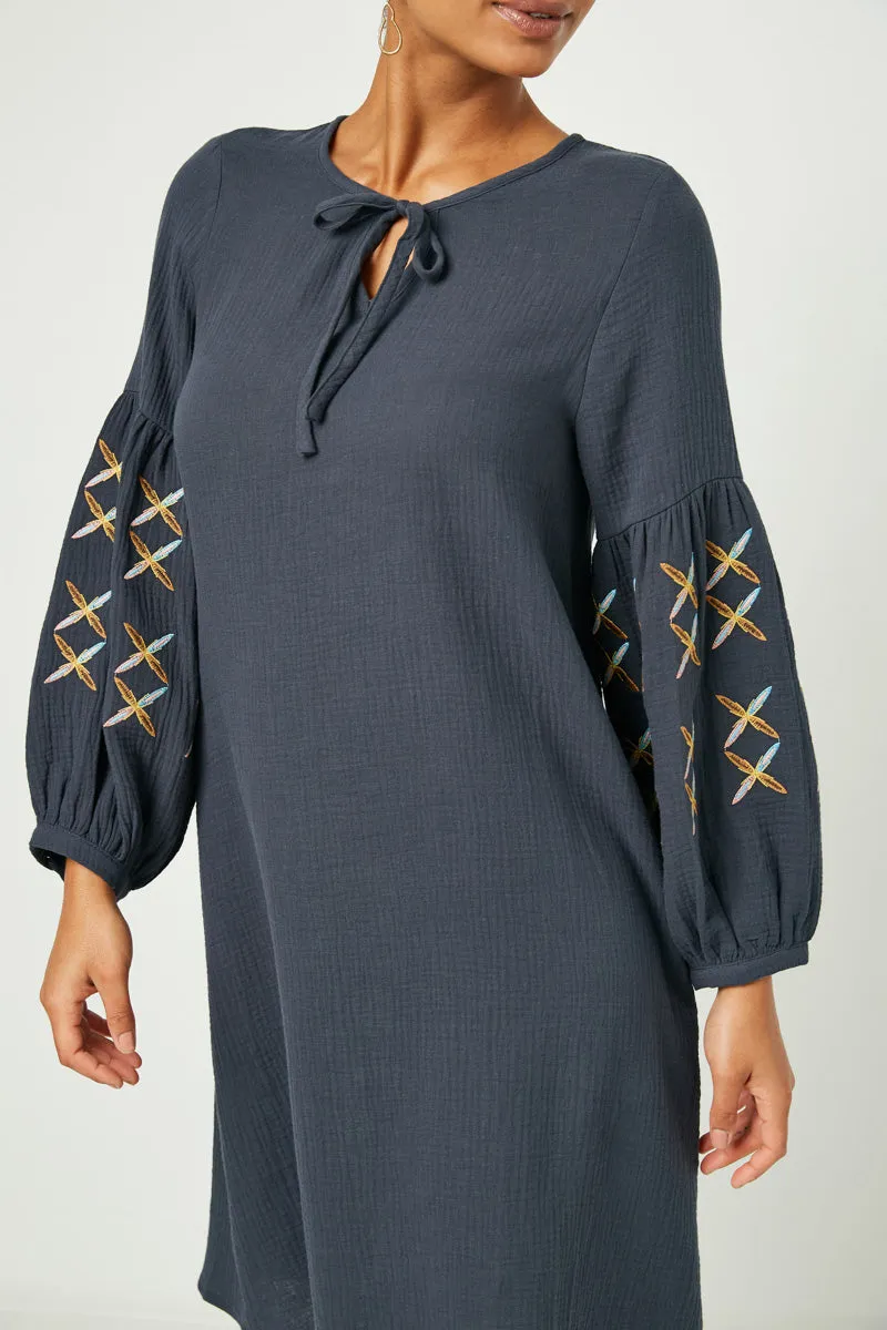 Womens Embroidered Sleeve Shift Dress sold by Hayden product image thumbnail 2